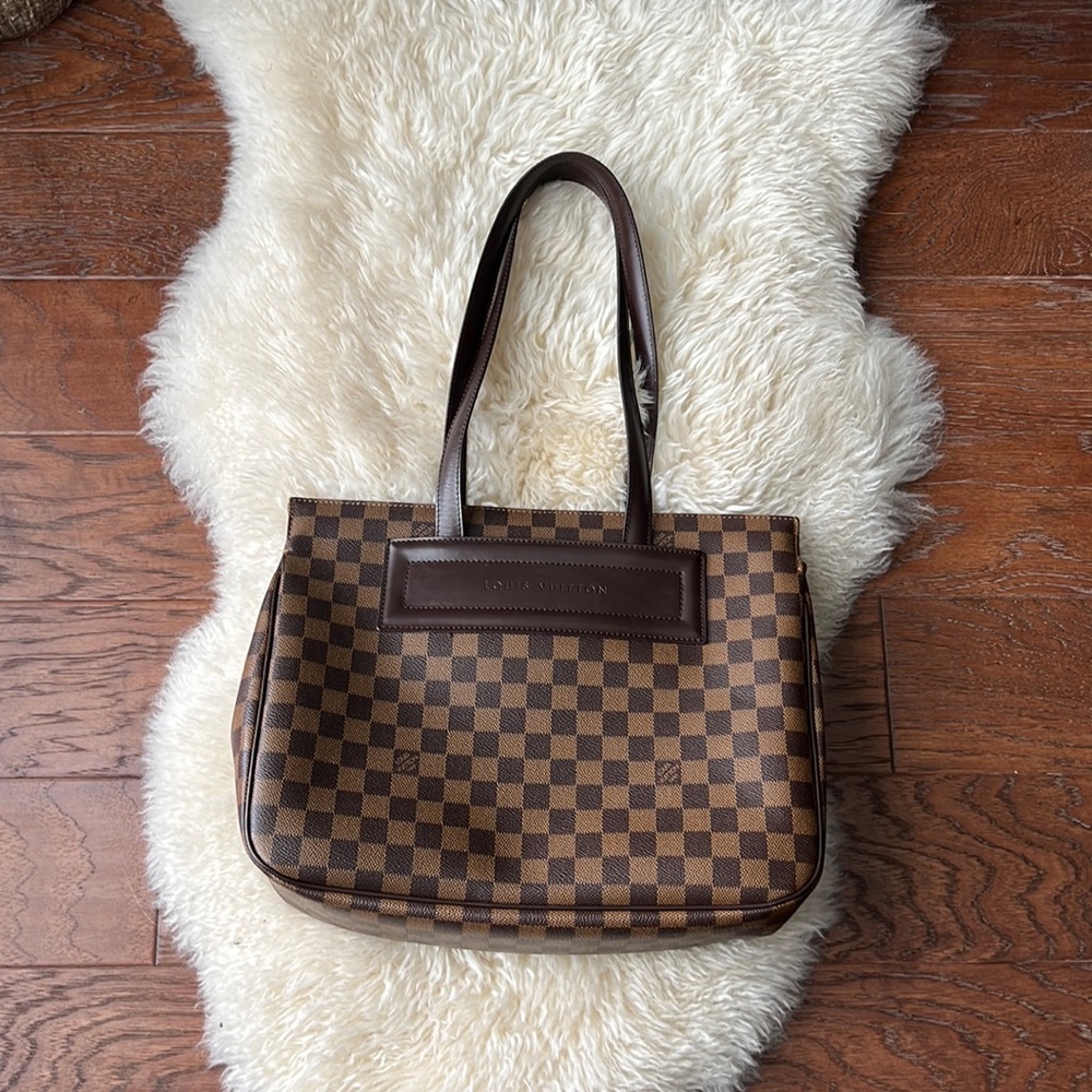AUTHENTIC LOUIS VUITTON Damier Ebene Parioli PM tote